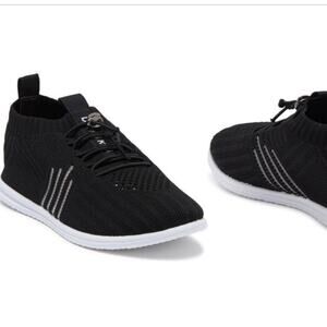 Danskin Womens Active Lace Knit Sneakers 8 Black Ultralight Comfort Running NWOB